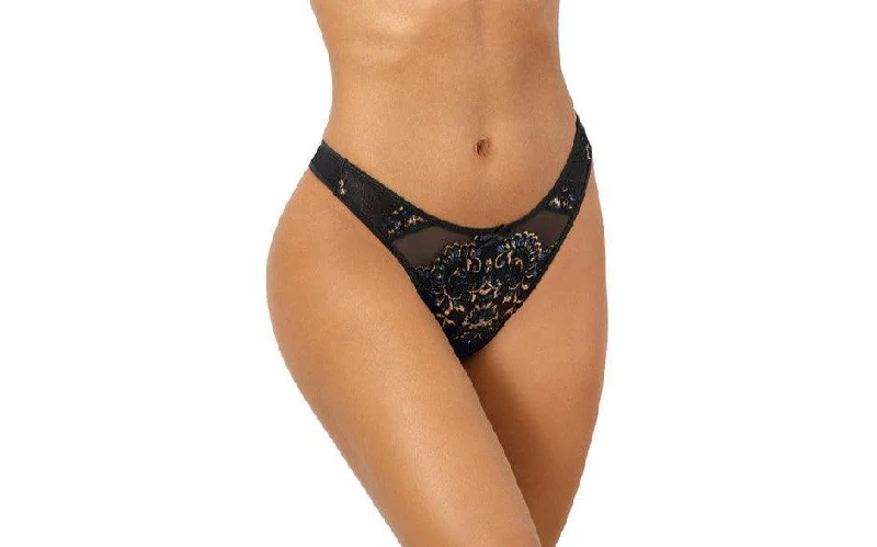 satin panties for women with a luxurious feelFloral Lace Thong Black