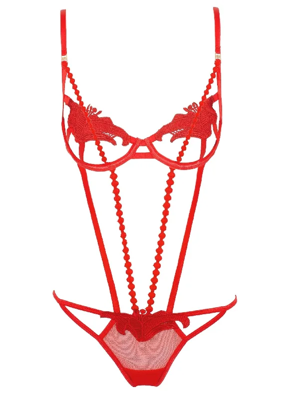 Mesh Bodysuits for a Bold and Edgy Fashion StatementAmina (Red) Wired Body