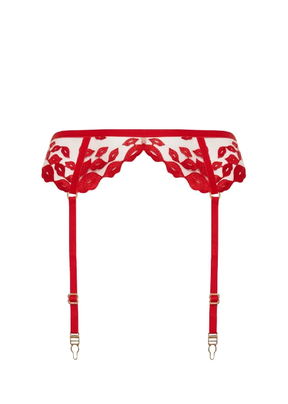 Marian Suspender (Tomato Red/Sheer)