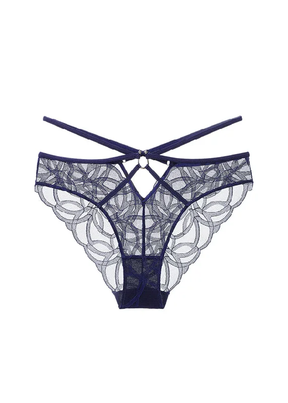 sheer panties for women with a seductive lookSALLY Plus Geometric Floral Lace Brief Panties