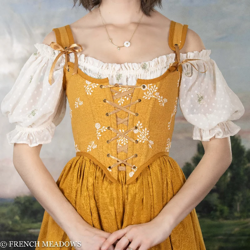 Handmade Yellow Floral Renaissance Bodice