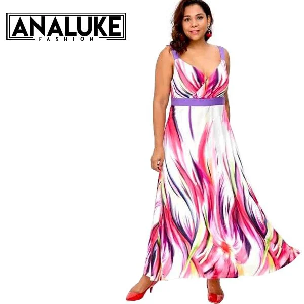 women sexy dresses for 40th birthday celebrationsMulti Color Abstract Print Maxi Dress