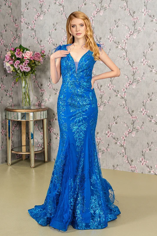 women sexy dresses with ruched sleevesProm Long Formal Glitter Mesh Mermaid Dress