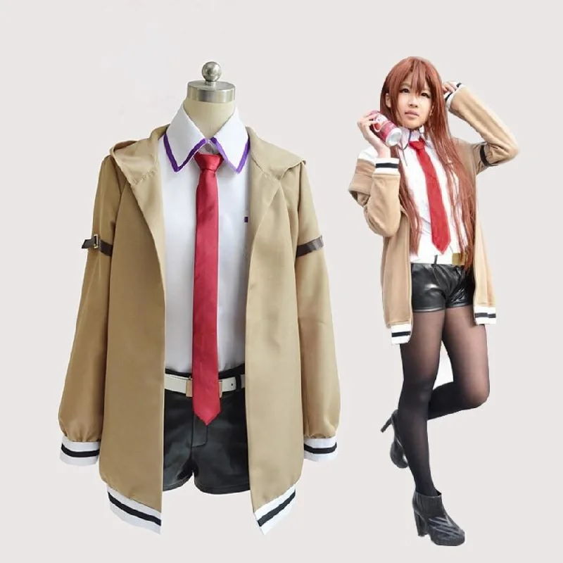 Makise Kurisu Steins Gate Cosplay Costume Japanese Anime Cosplay Uniform C07005