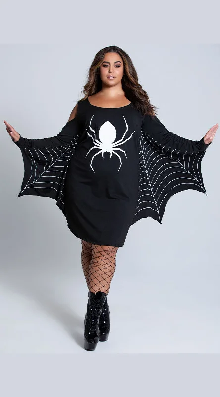 Plus Size Jersey Spiderweb Dress Costume