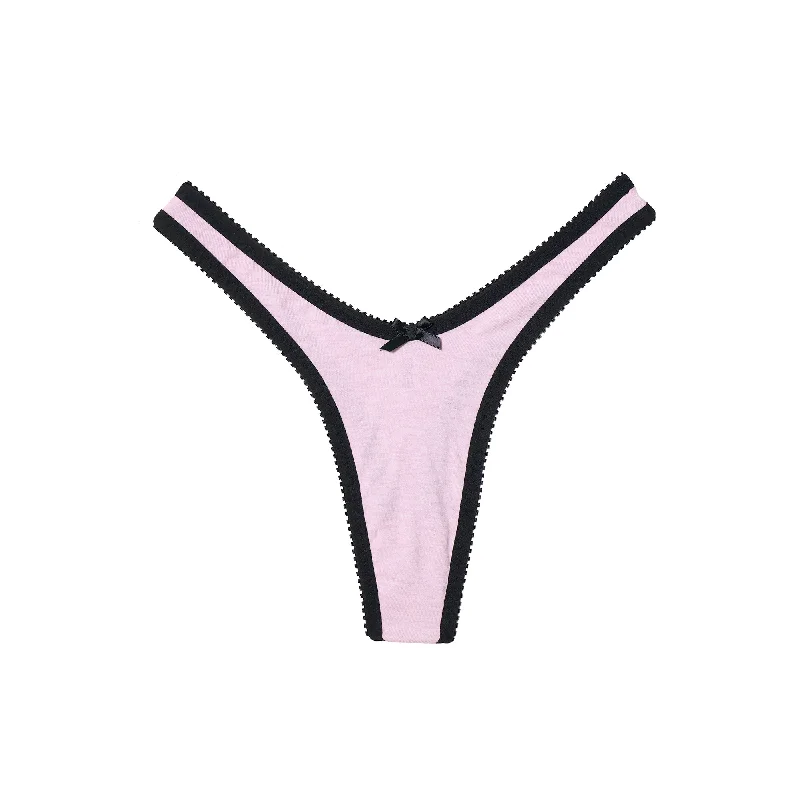 silk panties for women with a luxurious and smooth feelCheryl Thong Pink Jersey