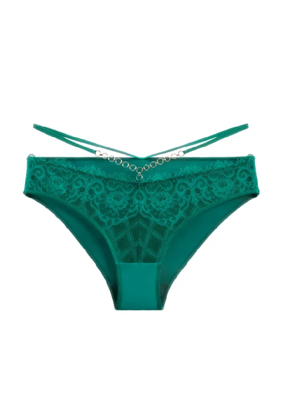 quick - drying panties for women for travelLILLIAN Plus Green Floral Lace Brief Panties