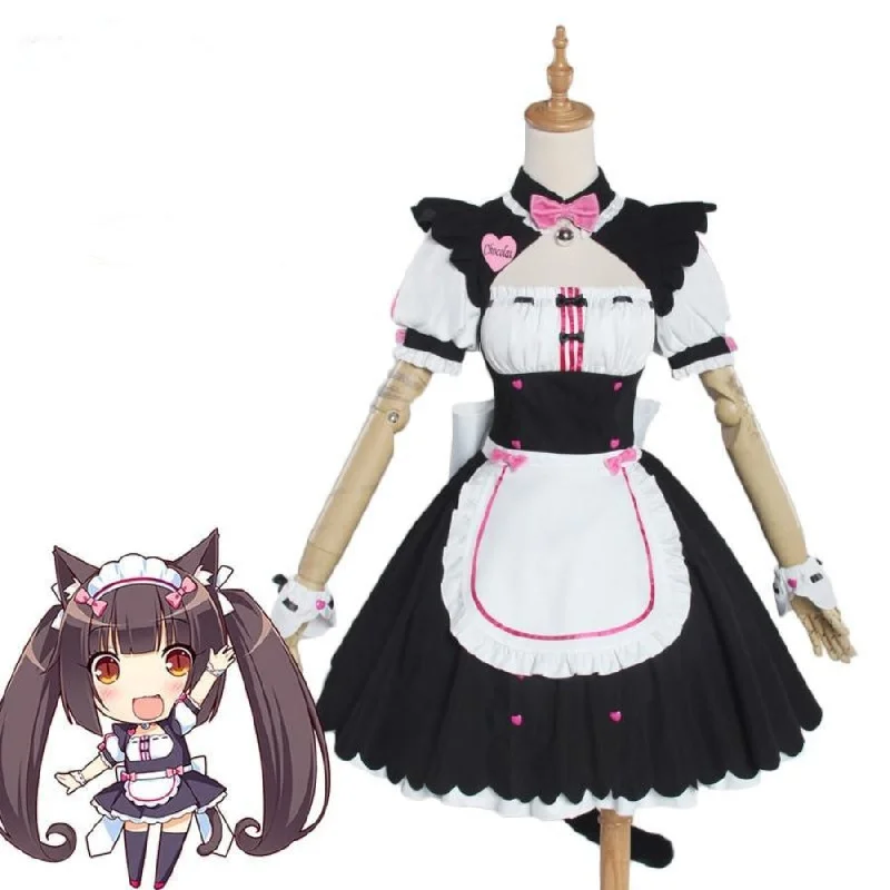 NEKOPARA Cosplay Chocola Vanilla Maid Dress Cat Neko Cosplay Costume mp005619