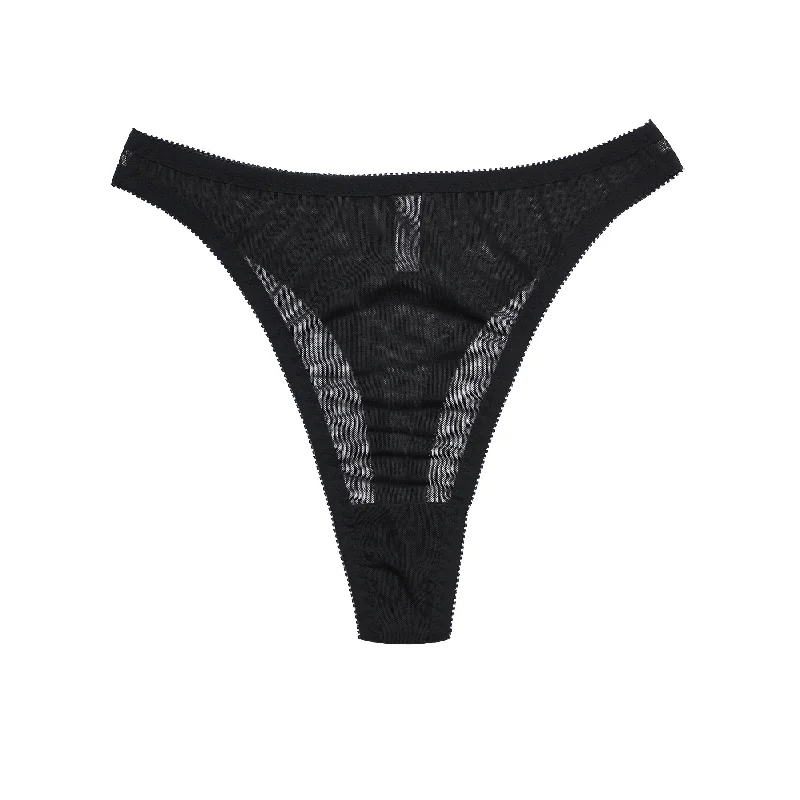 seamless boyshort panties for women for everyday wearSabrina Thong Black Mesh