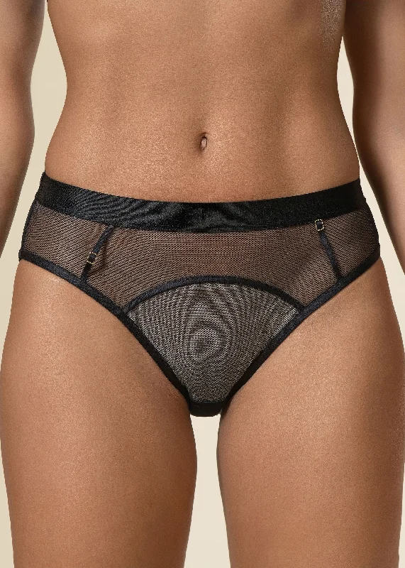 seamless shapewear panties for women with a flattering figureOPHELIA Black Mesh Brief Panties