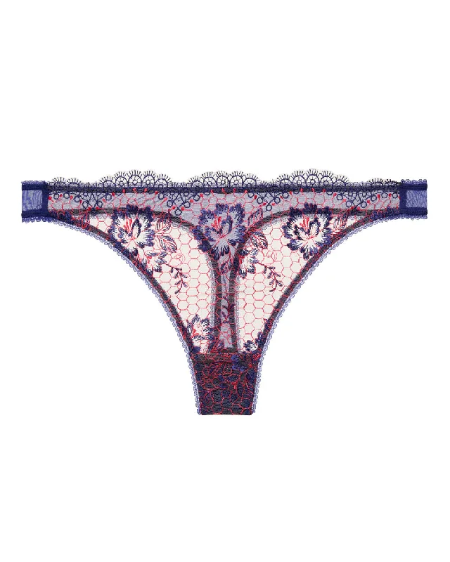 seamless printed panties for women with fashionEvelina Cobalt and Coral Bikini Thong