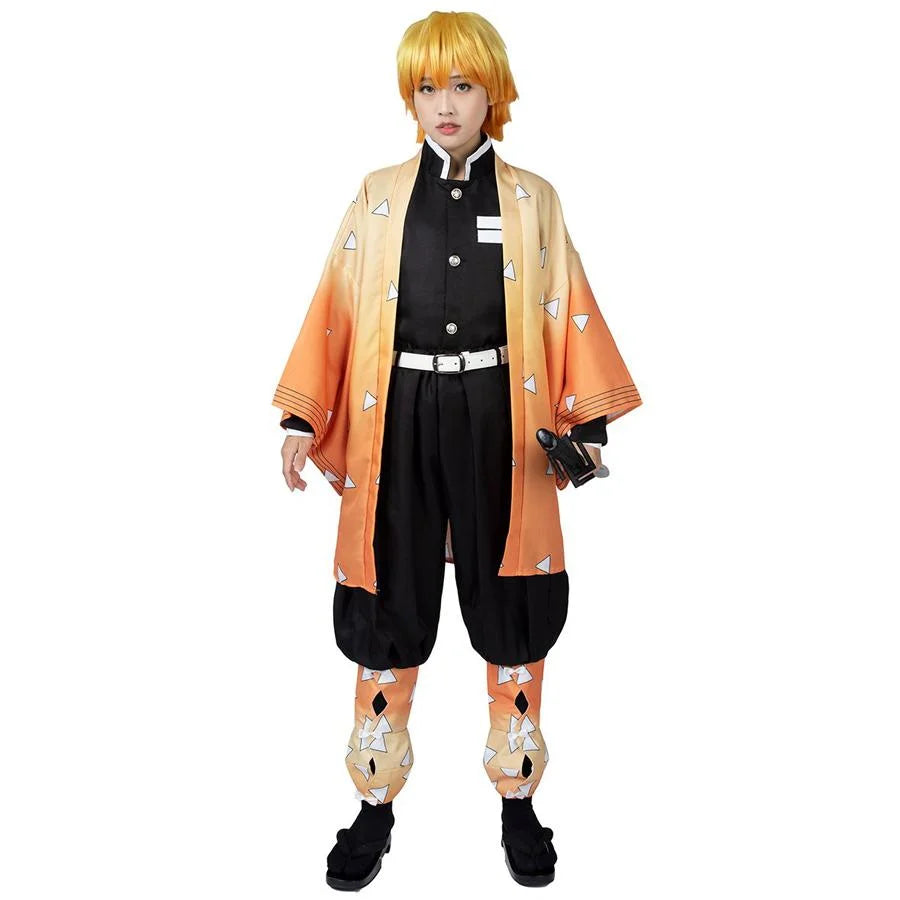 Demon Slayer Kimetsu no Yaiba Agatsuma Zenitsu Cosplay Costume mp005110