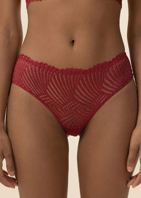 lace bikini panties for women with a glamorous lookMILANO Red Lace Brief Panties