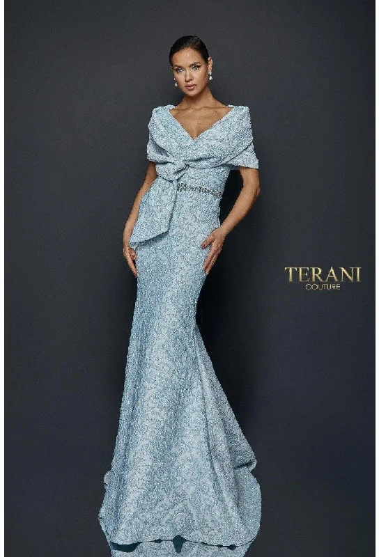 women sexy dresses with long sleeves for winterTerani Couture 1921M0726 Long Mother Of The Bride Gown