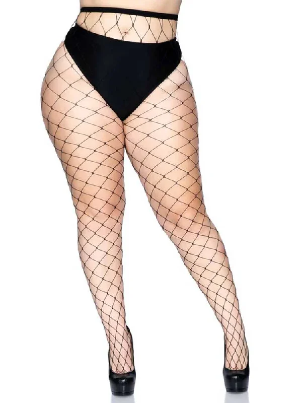 cotton panties for women with breathabilityFence Net Pantyhose - Queen - Black