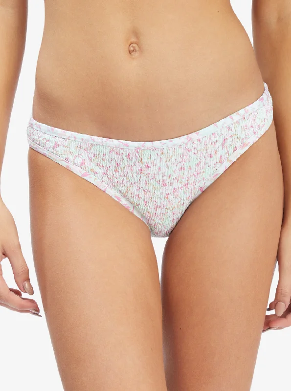 bamboo panties for women with natural softnessDitsy In Paradise Smocked Bikini Bottoms - Brook Green Ditsy In Paradise