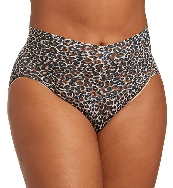 printed panties for women with unique patternsHanky Panky Retro Lace Printed V-kini PLUS (PR9K2124X) - Classic Leopard