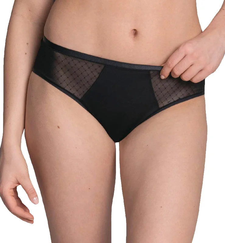 sheer panties for women with a seductive lookRosa Faia by Anita Eve High Waist Brief (1332) - Black