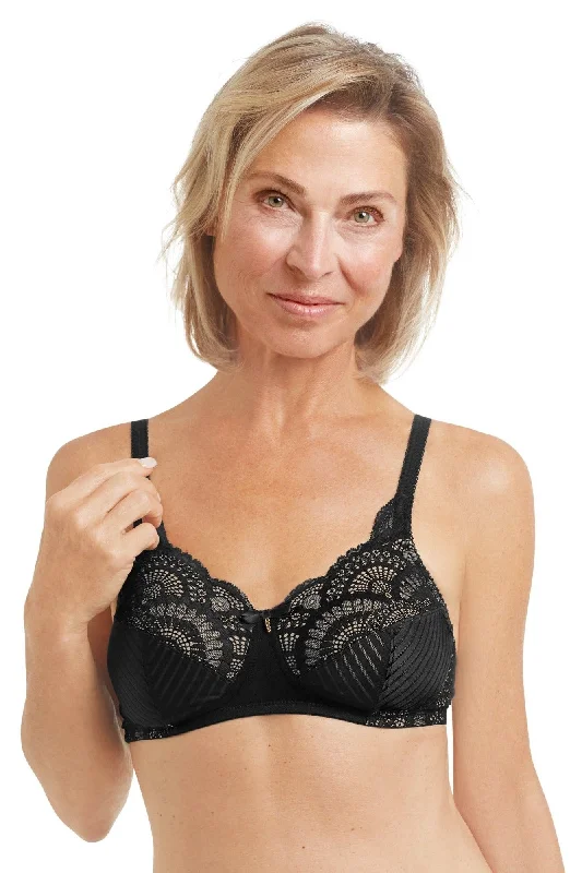 padded wireless bras for light supportAmoena Karolina Wire Free Mastectomy Bra - Black