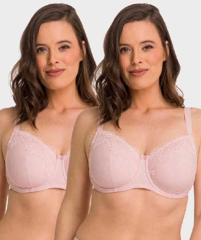 full cup padded bras for enhanced shapeAva & Audrey Jacqueline Full Cup Underwired Bra 2 Pack - Blush