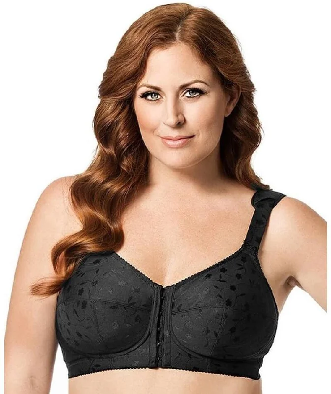 padded bras for added volumeElila Front Opening Wire-Free Posture Bra - Black