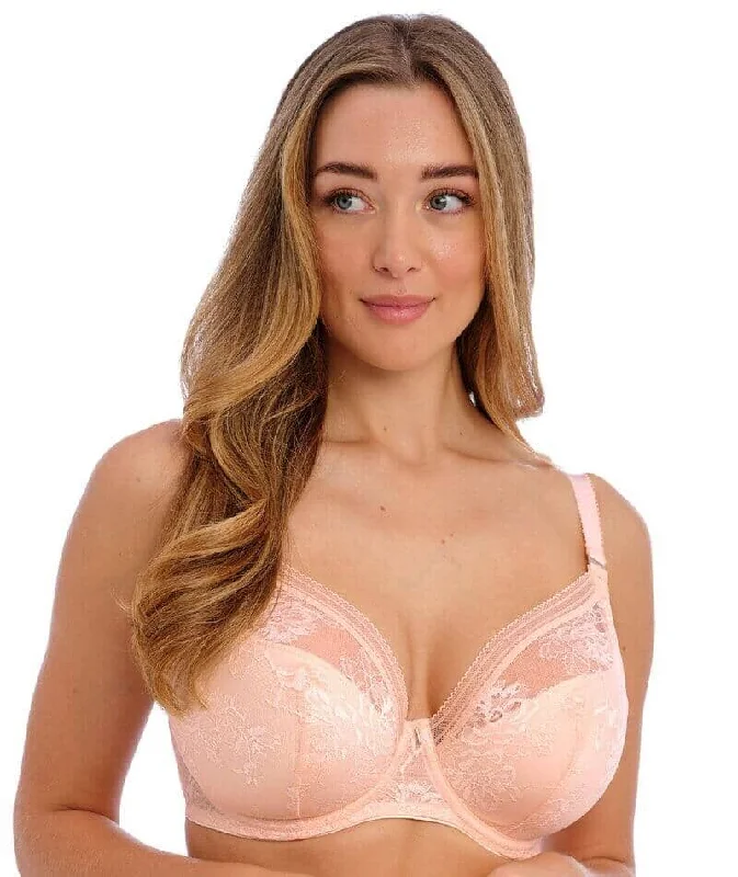 lace balconette bras for a luxurious feelFantasie Fusion Lace Underwire Padded Plunge Bra - Blush