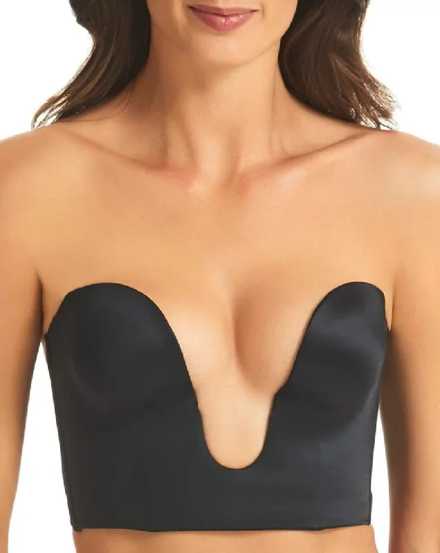 seamless wireless bras for everyday comfortFinelines Refined Strapless Plunge Bustier - Black