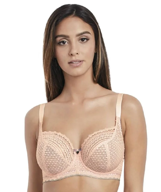 convertible bras with adjustable strapsFreya Daisy Lace Underwire Balcony K Cup Bra - Blush