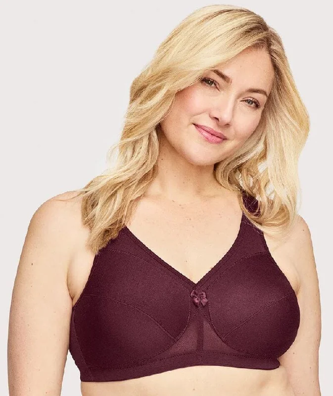 bralette with underwire for added supportGlamorise Magiclift Active Support Wire-Free Bra - Wine