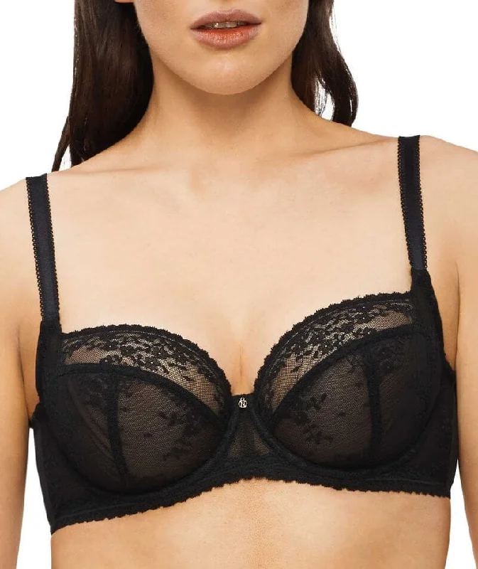 seamless bras for invisible under clothesNancy Ganz Jasmine Balconette Underwire Bra - Black