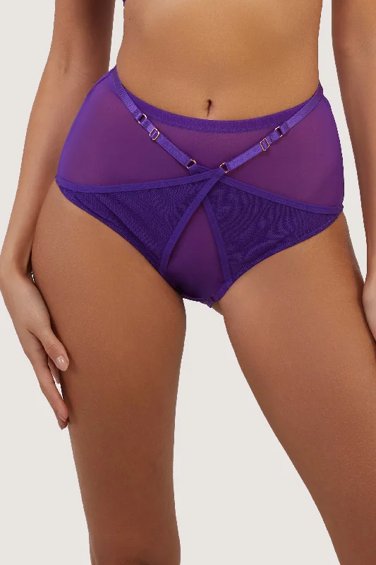 supportive sports bras for runningEddie Purple Crossover High Waist Brief