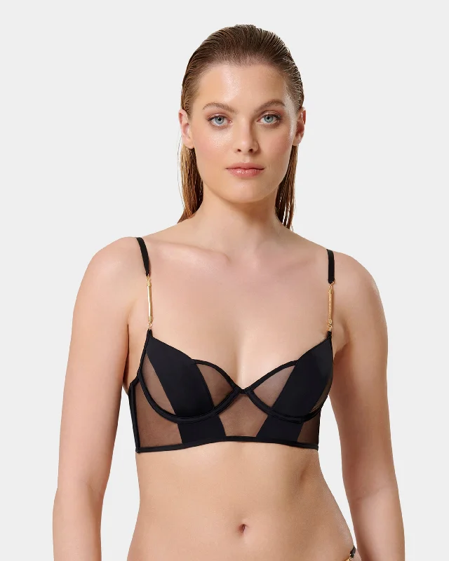 sexy backless push up brasRaine Wired Longline Bra Black 