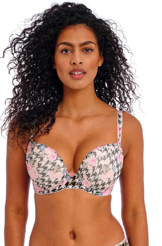 padded wireless bras for light supportRose Blossom UW Moulded Plunge Bra (Multi Colour)