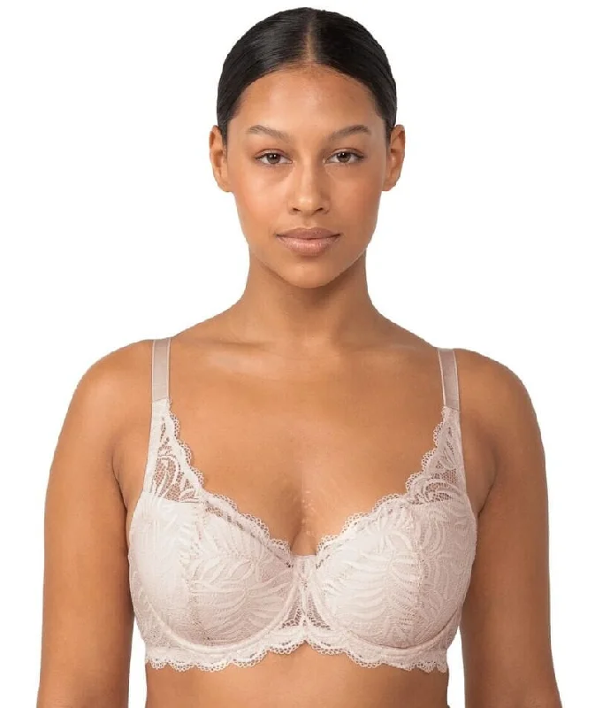 plunge push up bras for a bold lookTriumph Essential Lace Underwire Half-Cup Padded Balconette Bra - Nude Pink