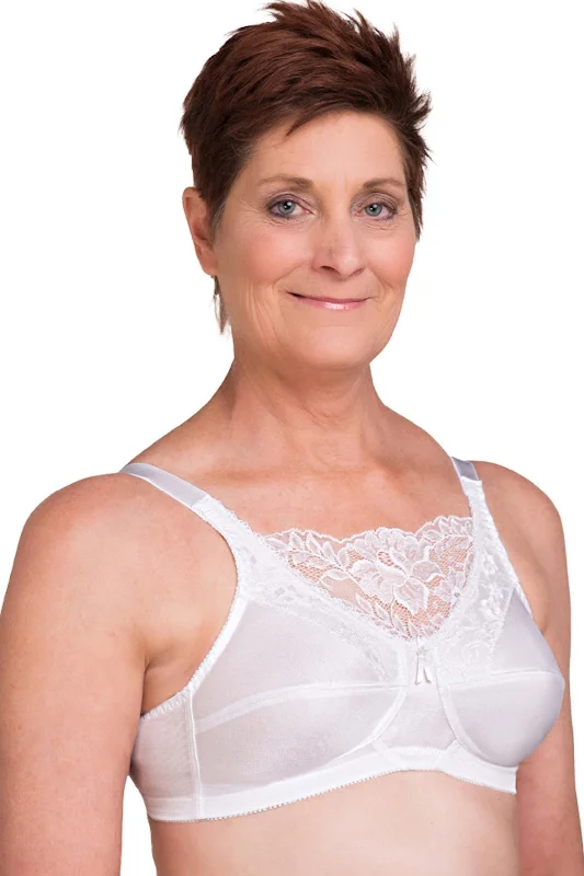 seamless wireless bras for everyday comfortTrulife Jessica Mastectomy Camisole bra - White