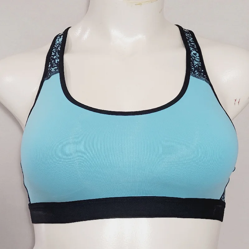 seamless wireless bras for everyday comfortChampion N9678 Power Core Compression Padded Racerback Sports Bra XL X-LARGE Aqua & Black