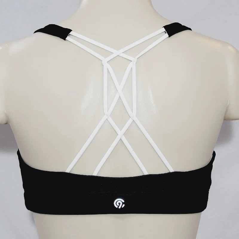 moisture wicking convertible brasChampion N9684 Strappy Cami Wire Free Sports Bra SMALL Black & White NWT