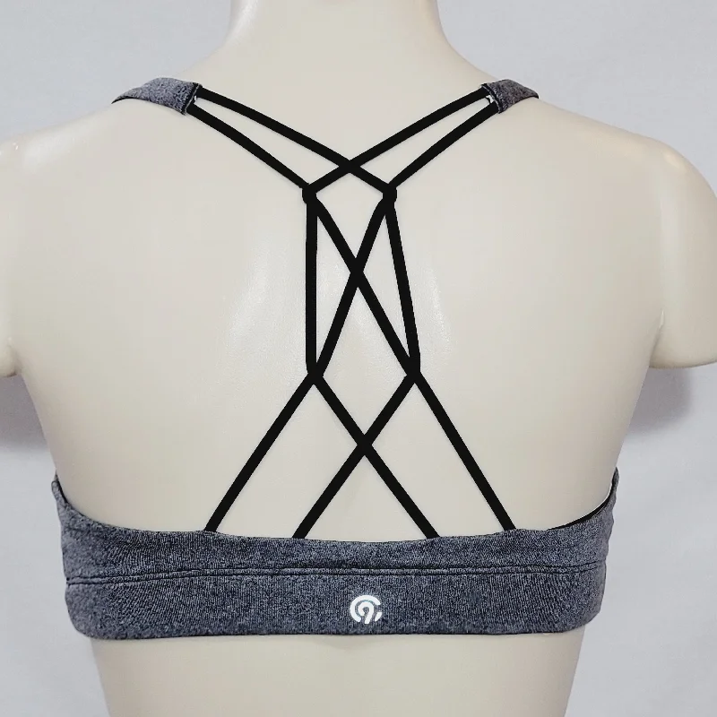 lace bras for a romantic lookChampion N9684 Strappy Cami Wire Free Sports Bra SMALL Gray & Black NWT