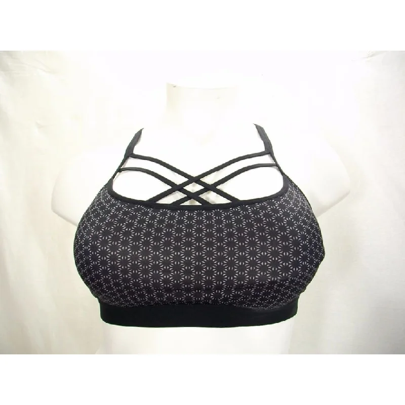 bralette bras for a trendy and comfortable styleChampion N9687 C9 Strappy Front Cami Wire Free Sports Bra SMALL Black Print