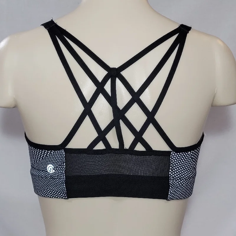 plus size bralette bras for comfortChampion N9688 Strappy Cami Wire Free Sports Bra MEDIUM Black & White NWT