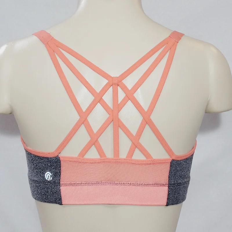 backless bras for revealing outfitsChampion N9688 Strappy Cami Wire Free Sports Bra SMALL Gray & Orange