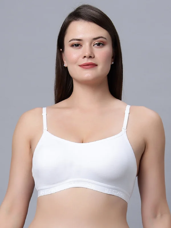 padded wireless bras for light supportNon-Padded Full Coverage Sports Bra White Color (Pack of 1)