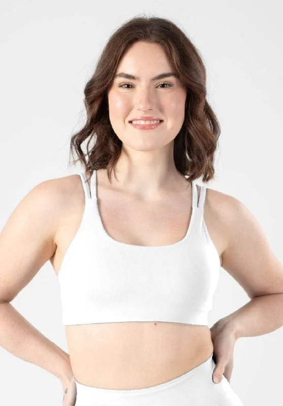 padded wireless bras for light supportRecStretch Radiate Bra White